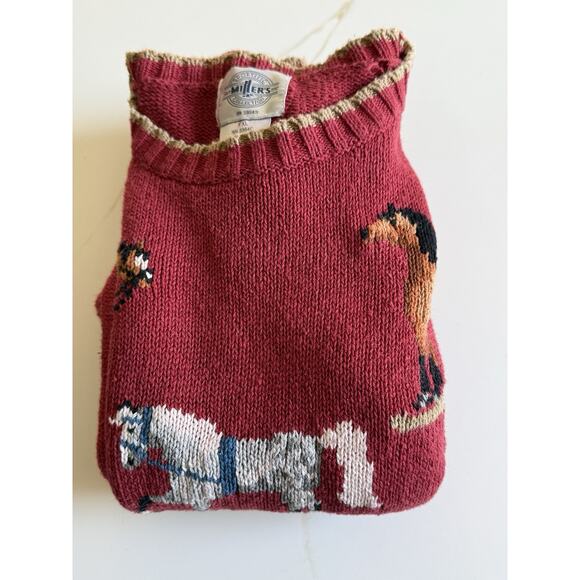 Vintage Miller's Collection Red Horse Sweater Crew Neck Knit Pullover Youth XXL - Picture 6 of 8